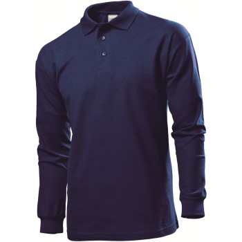 Stedman Polo Long Sleeve Men Marineblå bomuld Small Herre Stedman Polo Long Sleeve Men Marineblå bomuld Small Herre