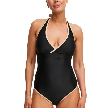 Swegmark Haiti Halterneck Swimsuit Sort m Beige B/C 38 Dame Swegmark Haiti Halterneck Swimsuit Sort m Beige B/C 38 Dame