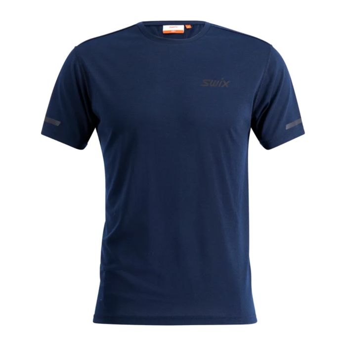 Swix Pace SS Tee L Herre - Blå T-shirt til løb og aktiv fritid Swix Pace SS Tee L Herre - Blå T-shirt til løb og aktiv fritid