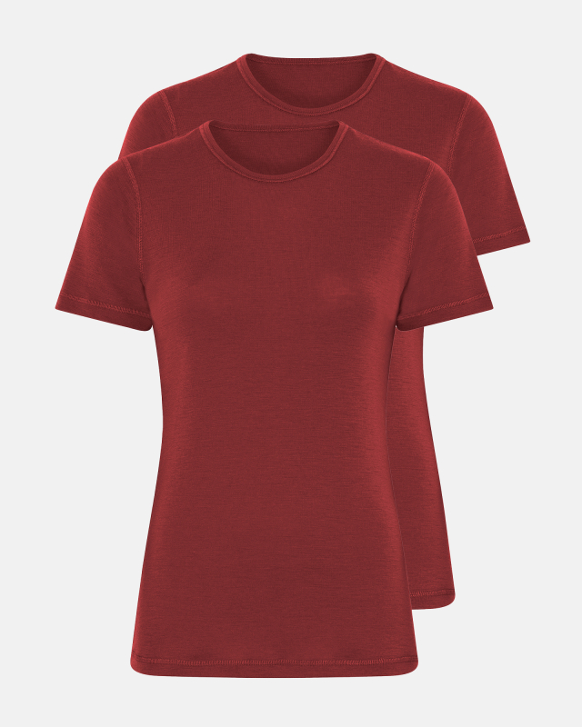 T-shirt 2-pak | 100% merino uld | Rød T-shirt 2-pak | 100% merino uld | Rød