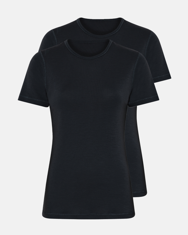 T-shirt 2-pak | 100% merino uld | Sort T-shirt 2-pak | 100% merino uld | Sort
