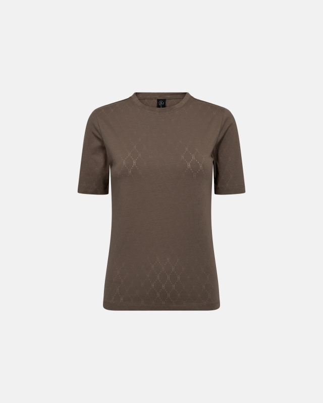 T-shirt "Logo" | Bomuld | Brun m. burn-out effekt T-shirt "Logo" | Bomuld | Brun m. burn-out effekt