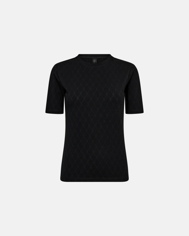 T-shirt "Logo" | Bomuld | Sort m. burn-out effekt T-shirt "Logo" | Bomuld | Sort m. burn-out effekt