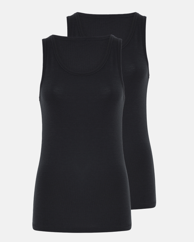 Tanktop 2-pak | 100% merino uld| Sort Tanktop 2-pak | 100% merino uld| Sort