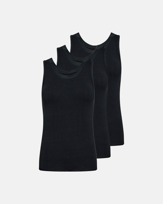 Tanktop 3-pak | Økologisk bambusviskose | Sort Tanktop 3-pak | Økologisk bambusviskose | Sort