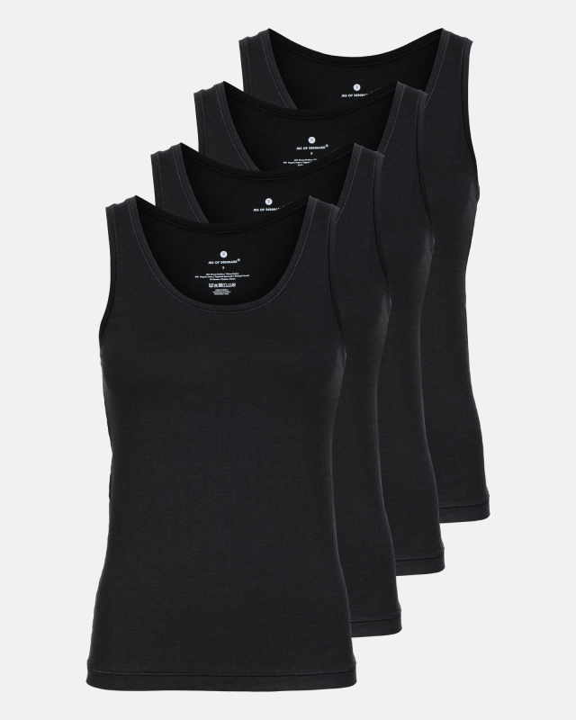 Tanktop 4-pak | Bambusviskose | Sort Tanktop 4-pak | Bambusviskose | Sort