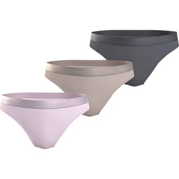 Tommy Hilfiger Trusser 3P Bikini Panty Rosa/Beige Small Dame Tommy Hilfiger Trusser 3P Bikini Panty Rosa/Beige Small Dame
