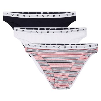 Tommy Hilfiger Trusser 3P Essentials Bikini Briefs Hvid/Marine bomuld Small Dame Tommy Hilfiger Trusser 3P Essentials Bikini Briefs Hvid/Marine bomuld Small Dame