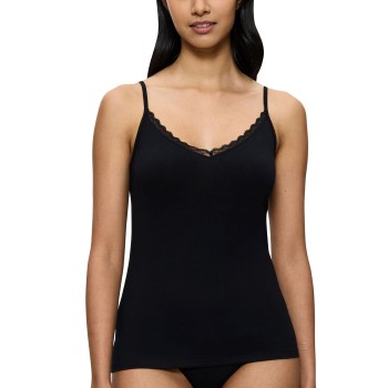 Triumph Feel Of Cotton Spaghetti Top Sort bomuld 38 Dame Triumph Feel Of Cotton Spaghetti Top Sort bomuld 38 Dame