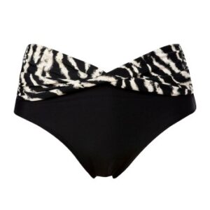 Trofe Artbrush Bikini Midi Brief Sort/Hvid 38 Dame