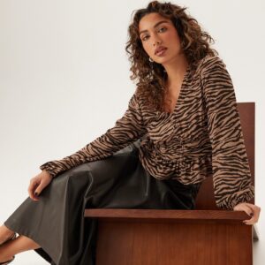 V-neck Button Blouse