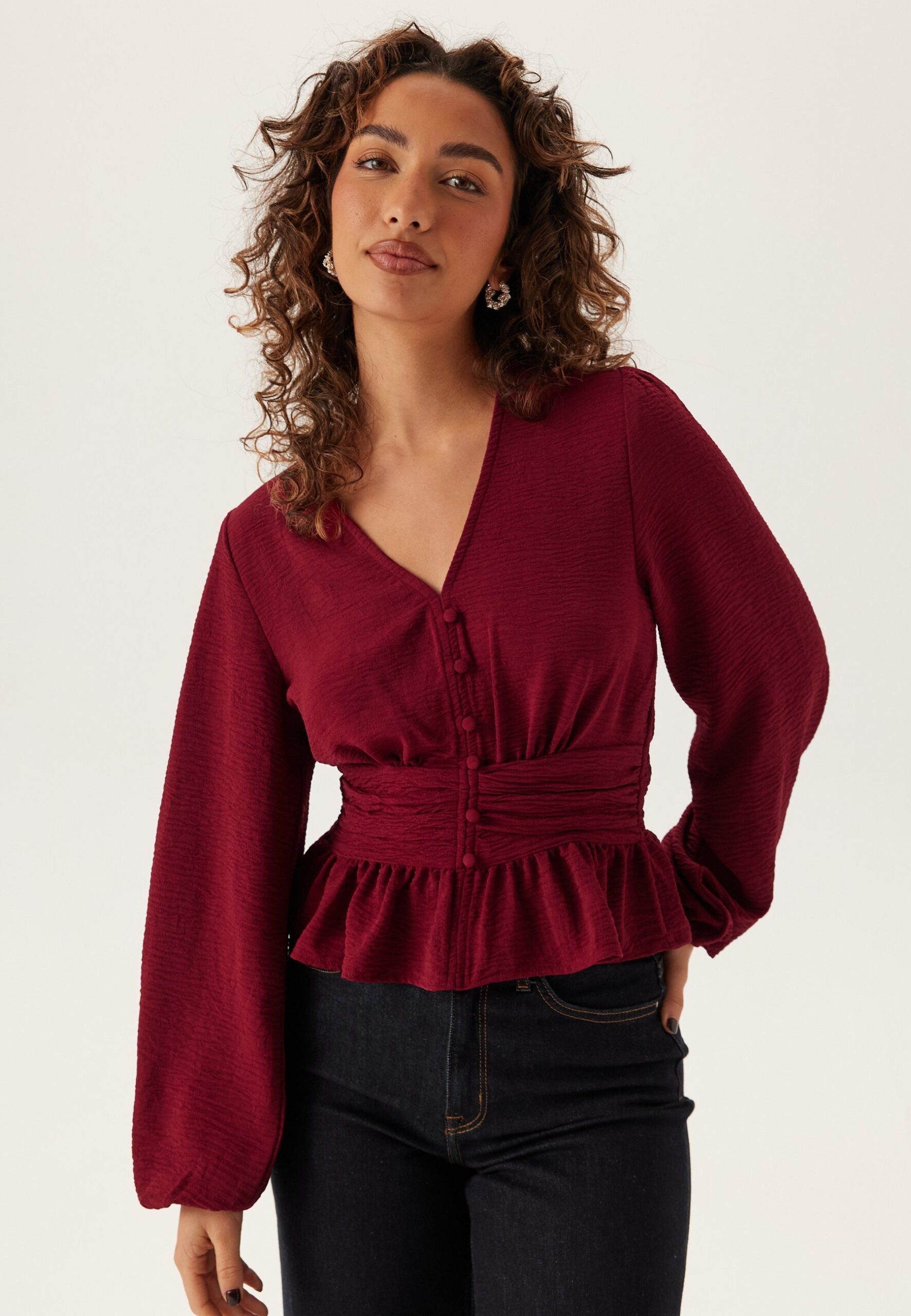V-neck Button Blouse V-neck Button Blouse