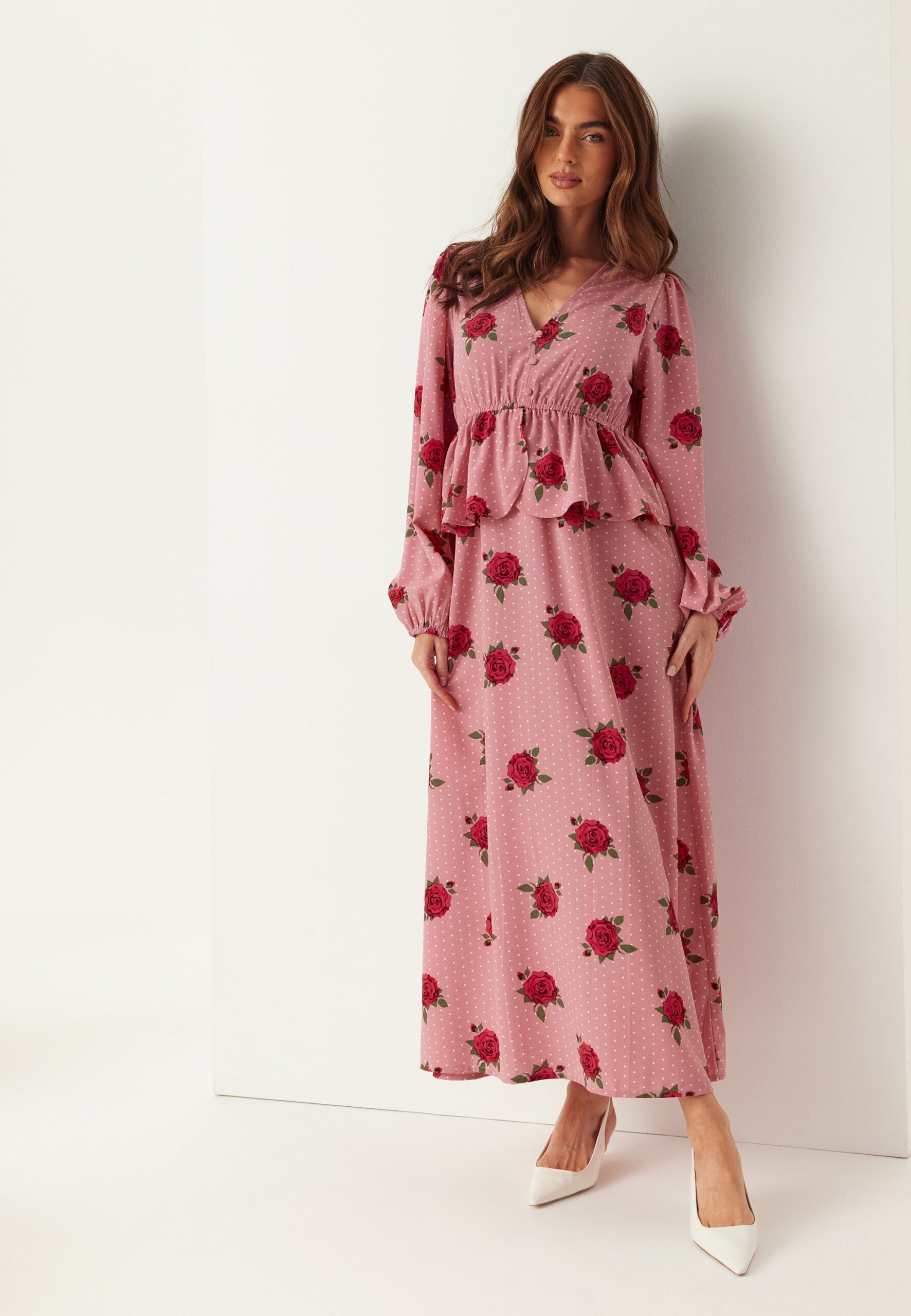 V-neck Flounce Maxi Dress V-neck Flounce Maxi Dress