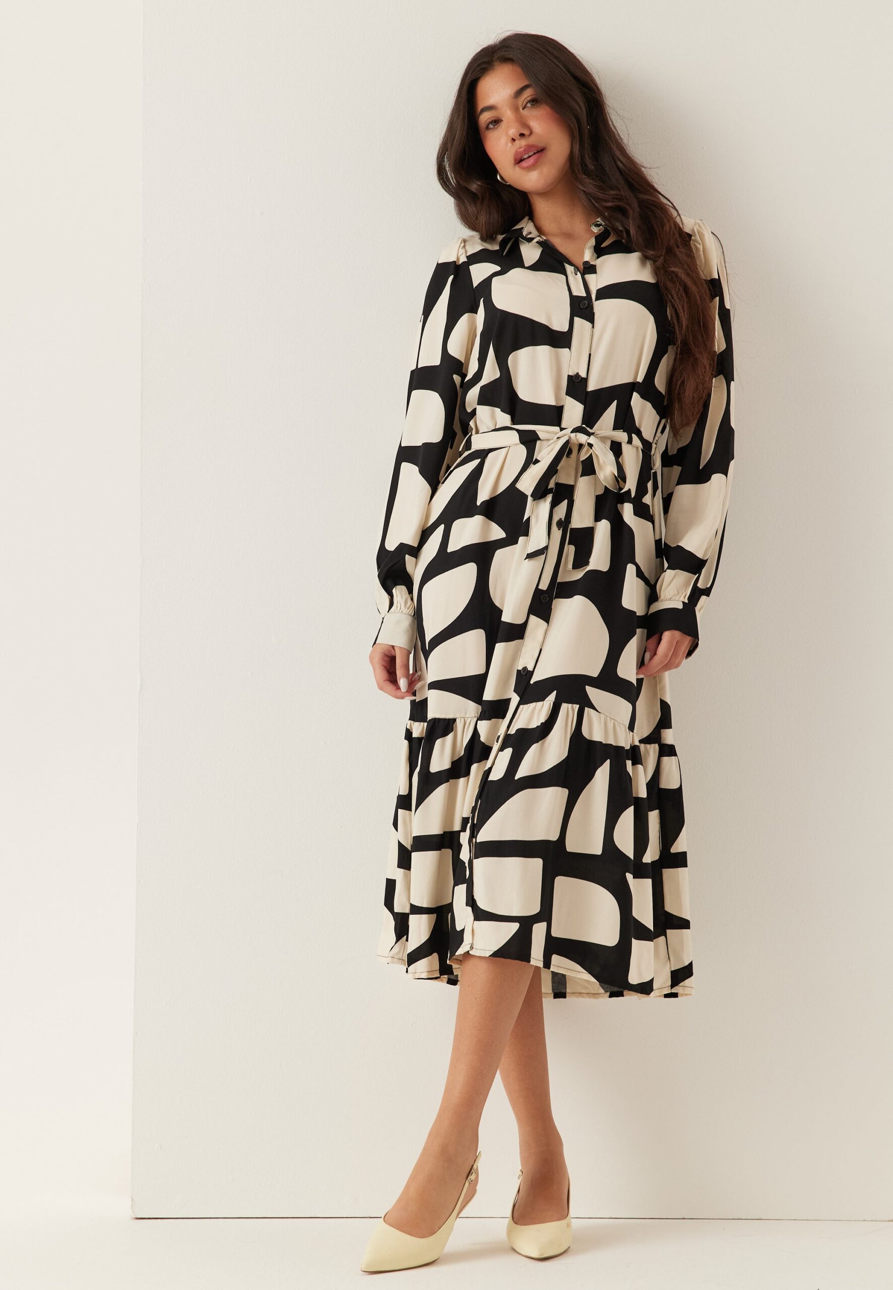 Viscose Flounce Shirt Dress Viscose Flounce Shirt Dress