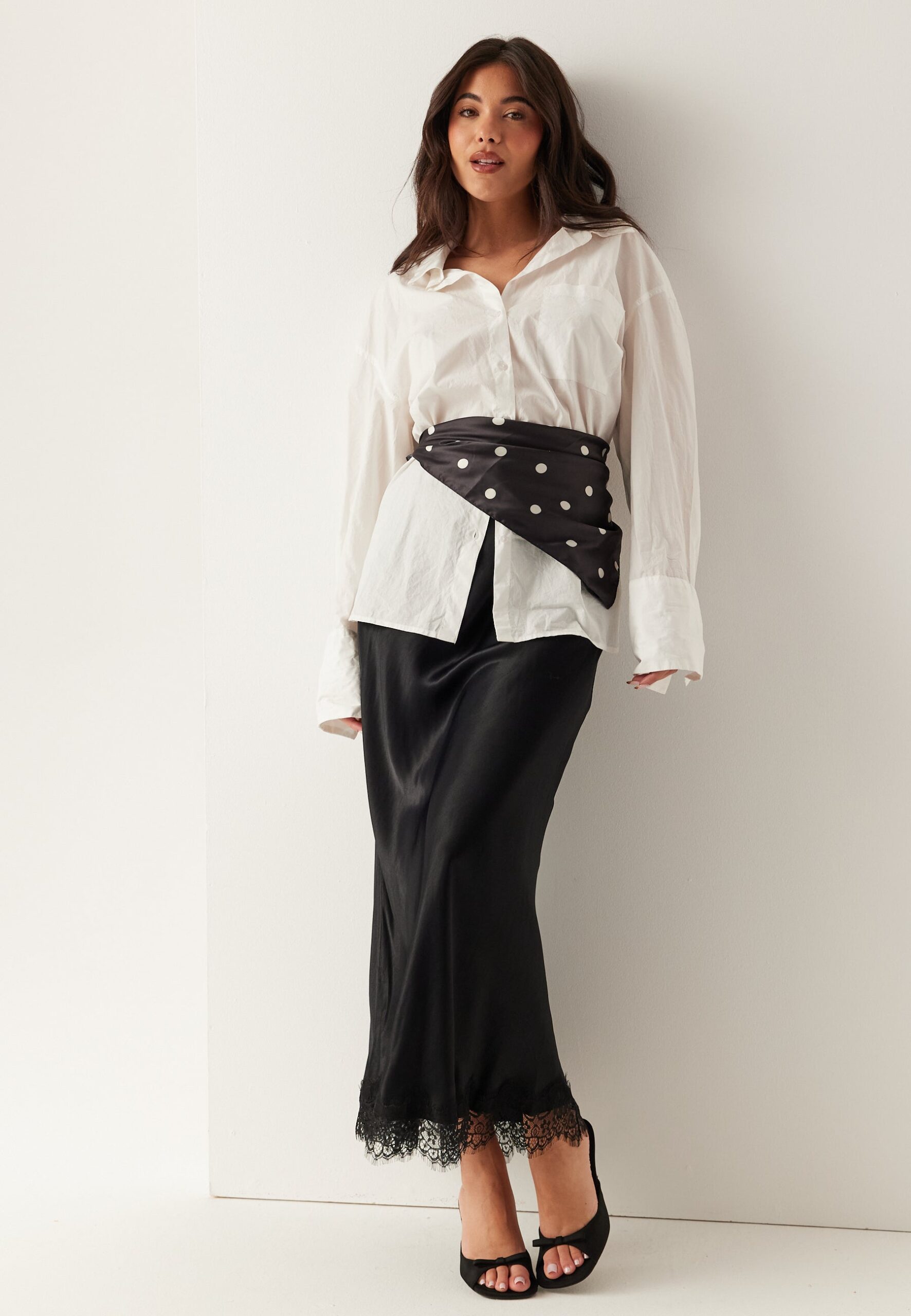 Viscose Satin Lace Skirt Viscose Satin Lace Skirt