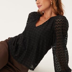 Vmbecca Ls V-neck Lace Top
