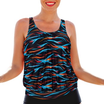 Wiki Korfu Tankini Top Blå/Orange C/D Small Dame Wiki Korfu Tankini Top Blå/Orange C/D Small Dame