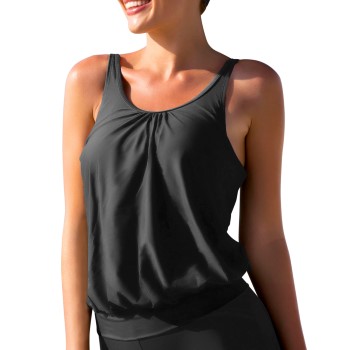 Wiki Loose Tankini Top Sort C/D XXL Dame Wiki Loose Tankini Top Sort C/D XXL Dame