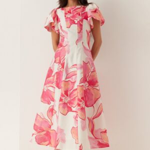 Wilda Flutter Sleeve Dress