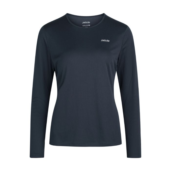 Zebdia Sports LS Tee, Str. L, Dame, Blå - Komfortabel T-shirt til løb og træning Zebdia Sports LS Tee, Str. L, Dame, Blå - Komfortabel T-shirt til løb og træning