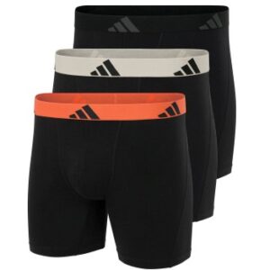 adidas 3P Active Flex Cotton Boxer Brief Sort/Orange bomuld Small Herre