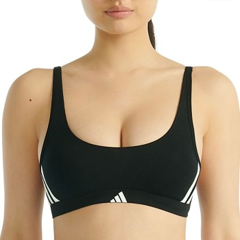 adidas BH Sport Active Essentials 3 Stripes Bralette Sort bomuld Small Dame adidas BH Sport Active Essentials 3 Stripes Bralette Sort bomuld Small Dame