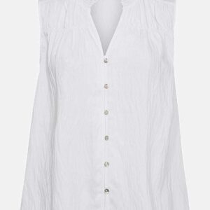 Ærmeløs bluse med rynkedetaljer