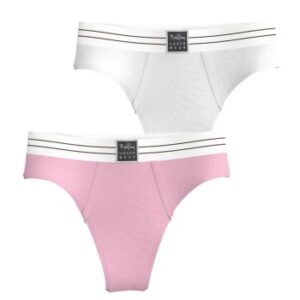 Björn Borg Trusser 2P Original Thongs Rosa/Hvid økologisk bomuld Small Dame