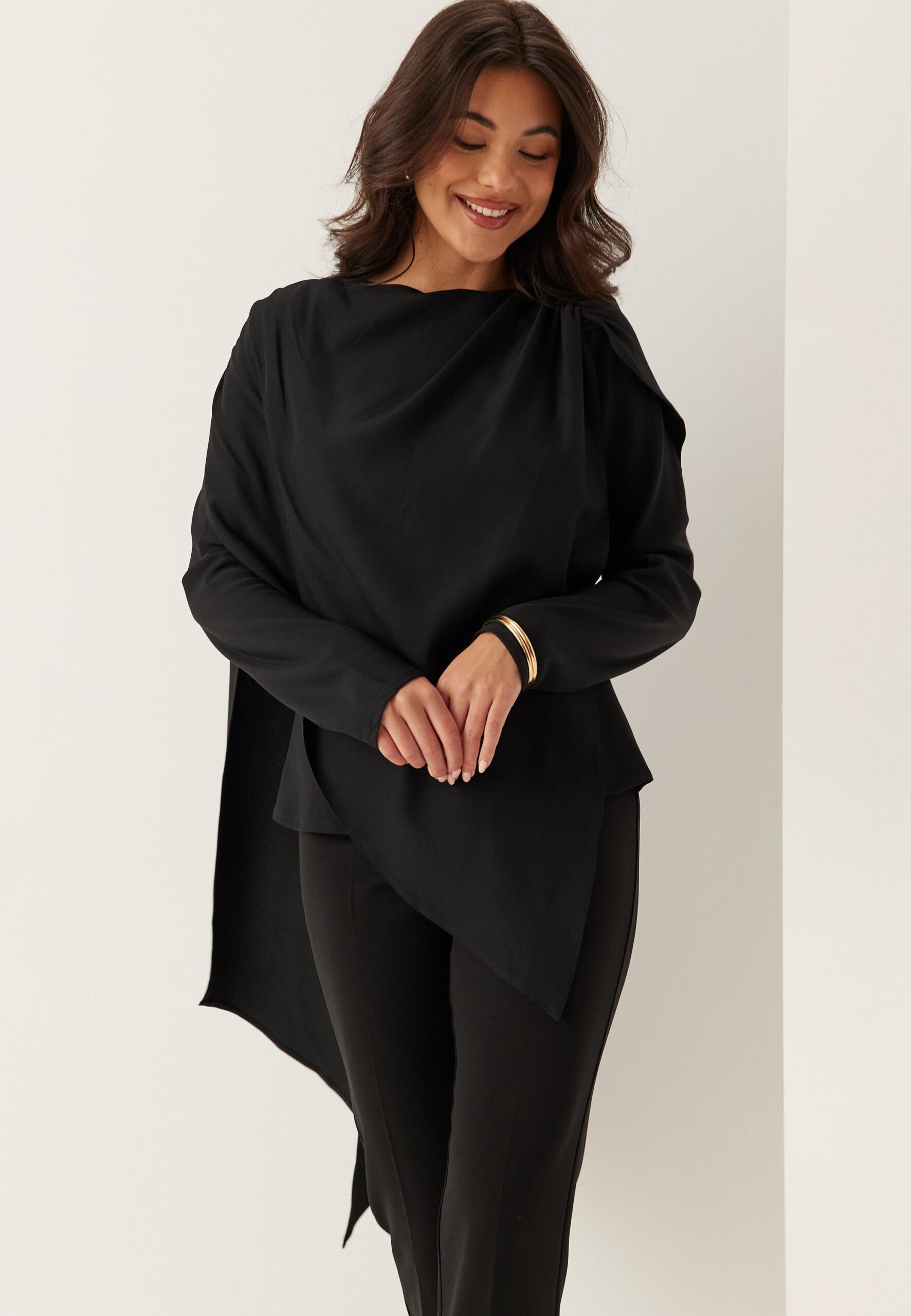 Draped Cape Blouse Draped Cape Blouse