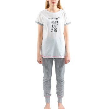 Esprit Anna Pyjamas Set Sort/Hvid bomuld 38 Dame Esprit Anna Pyjamas Set Sort/Hvid bomuld 38 Dame