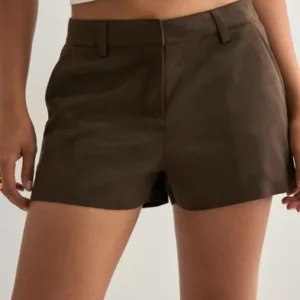 Nelly - Brun - Fake Suede Shorts