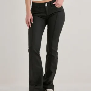 Nelly - Sort - Coated Low Waist Jeans