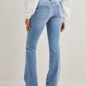 Only - Blå - Onlblush Lw Flared Dnm REA155 Noos