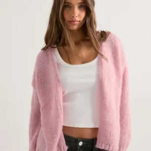 Only - Pink - Onlnordic Life L/S Cardigan Rp Knt