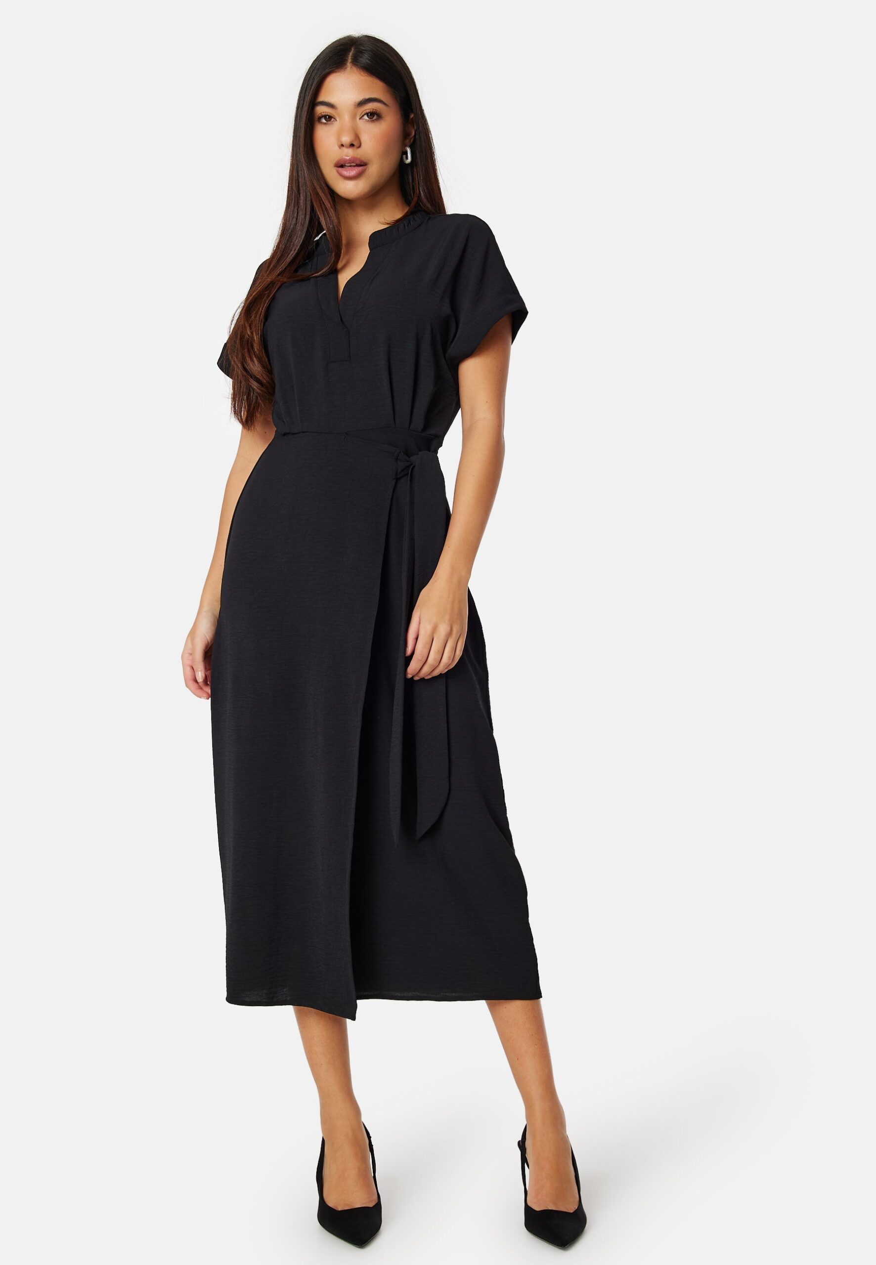 V-neck Short Sleeve Wrap Dress V-neck Short Sleeve Wrap Dress