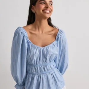 Vero Moda - Blå - Vmleya 3/4 Stripe Top Wvn