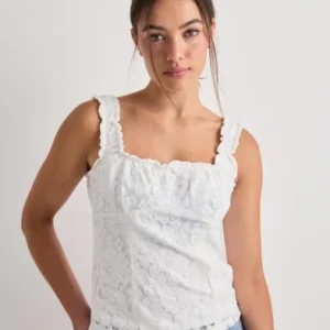 Vero Moda - Hvid - Vmhoney Lace Sl Top Wvn