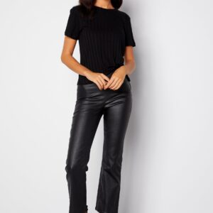 Alicia coated kickflare trousers