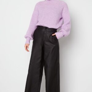 Belle HW Coated Wide Pants
