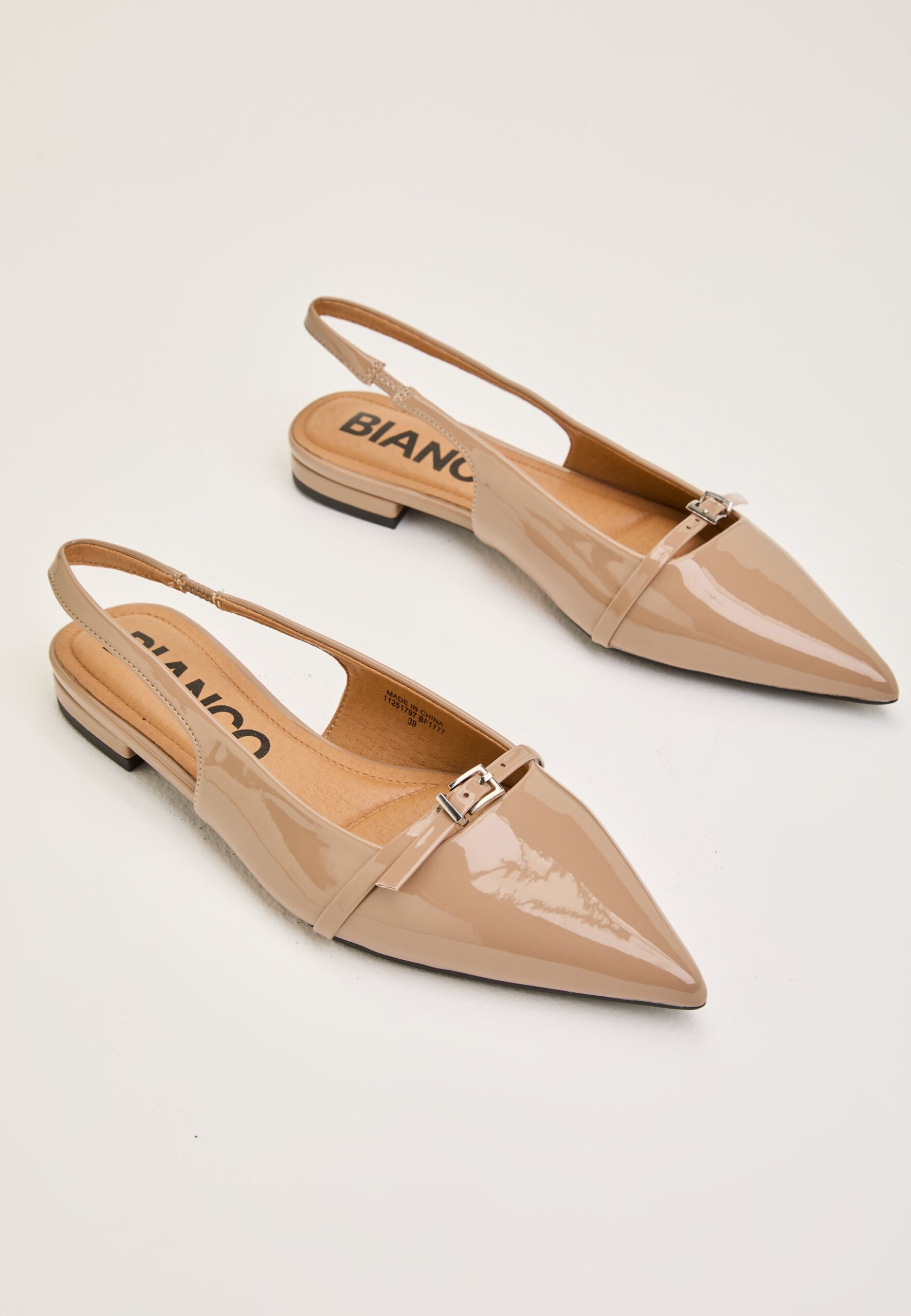 Biabari Pointy Flat Slingback Faux Leather Biabari Pointy Flat Slingback Faux Leather