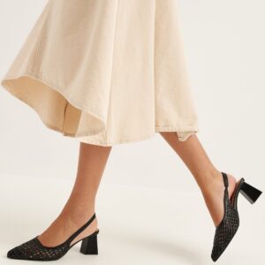 Biamaralyn Slingback Weaved Faux Leather