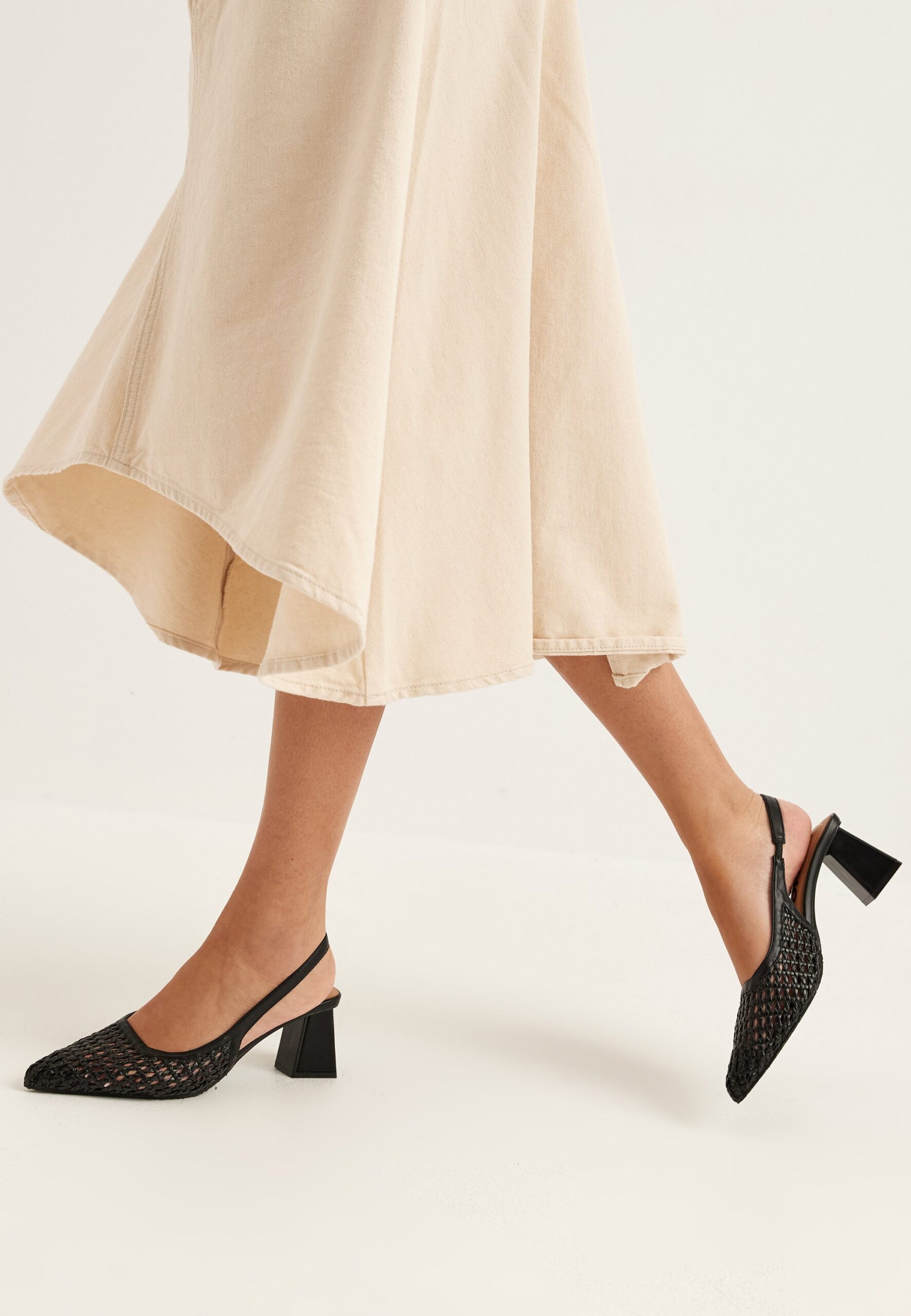 Biamaralyn Slingback Weaved Faux Leather Biamaralyn Slingback Weaved Faux Leather