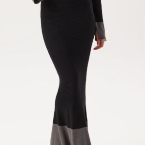 Contrast Rib Knitted Skirt