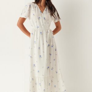 Flounce Viscose Wrap Dress