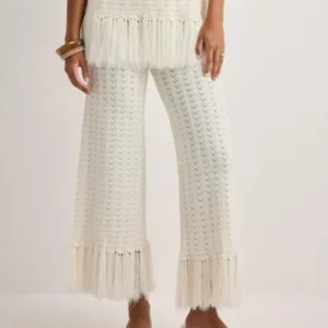 Malina - Hvid - Alycia Knitted Fringe Pants