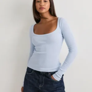 Nelly - Blå - Perfect Rib LS Top