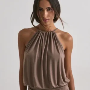 Nelly - Brun - Soft Drape Tie Back Top