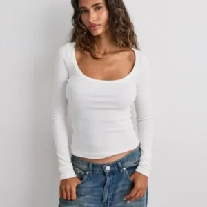 Nelly - Hvid - Perfect Rib LS Top