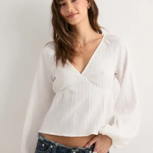 Nelly - Hvid - Structure Blouse