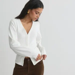 Nelly - Hvid - Waist Focus Cardigan